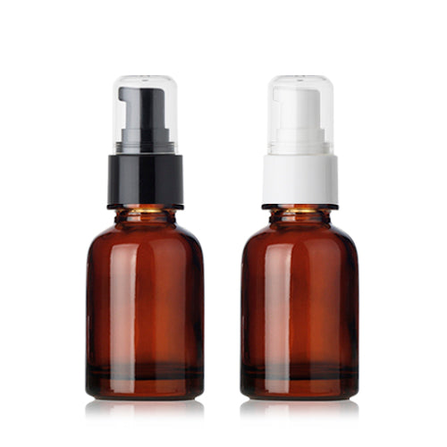 L) オイル用ガラスポンプボトル(茶色) CW30ml - YOKIプラザ - 化粧品容器