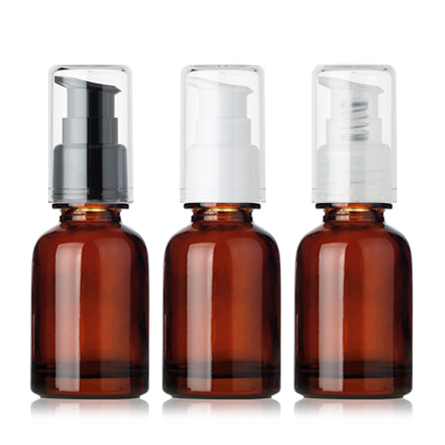 L) ガラスドロップポンプ(茶色) CW30ml - YOKIプラザ - 化粧品容器