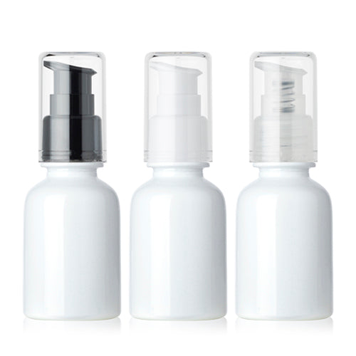 L) ガラスドロップポンプ(白) CW30ml - YOKIプラザ - 化粧品容器