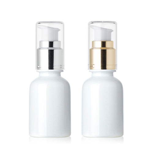 L) 金冠・銀冠ガラスドロップポンプ(白) CW30ml - YOKIプラザ - 化粧品容器