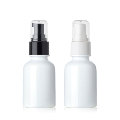 L) オイル用ガラスポンプボトル(白) CW30ml - YOKIプラザ - 化粧品容器