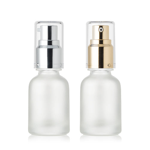 L) フルメタルガラスドロップポンプ(半透明パール) CW30ml - YOKIプラザ - 化粧品容器