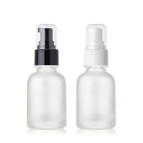 L) オイル用ガラスポンプボトル(半透明パール) CW30ml - YOKIプラザ - 化粧品容器