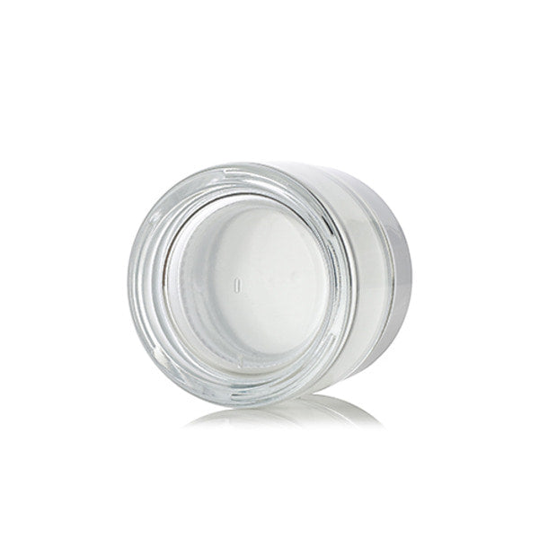 L) ガラスクリームジャー(透明×白キャップ) CH50g - YOKIプラザ