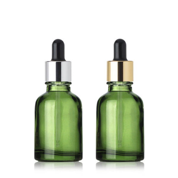 L) 金冠・銀冠ガラススポイトボトル(緑) CW30ml - YOKIプラザ - 化粧品容器