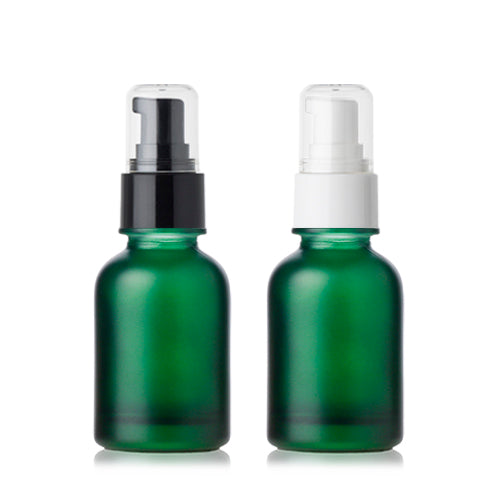 L) オイル用ガラスポンプボトル(緑) CW30ml - YOKIプラザ - 化粧品容器