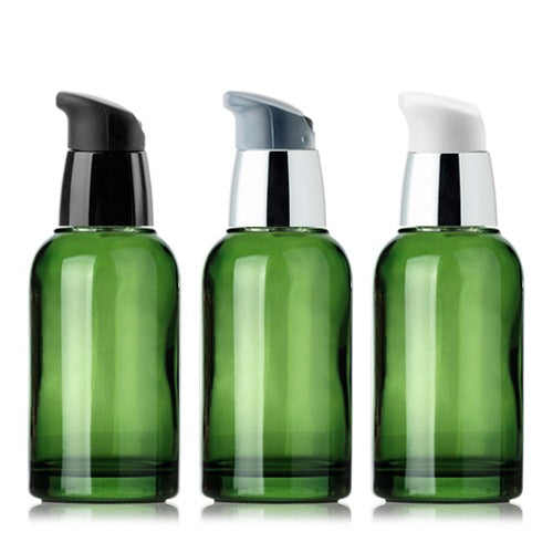 L) ガラスドロップポンプ(緑) CR40ml - YOKIプラザ - 化粧品容器